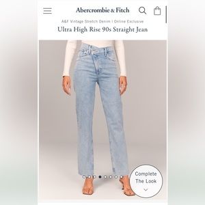 Abercrombie Curve Love 90s Ultra High Rise Criss Cross Jeans